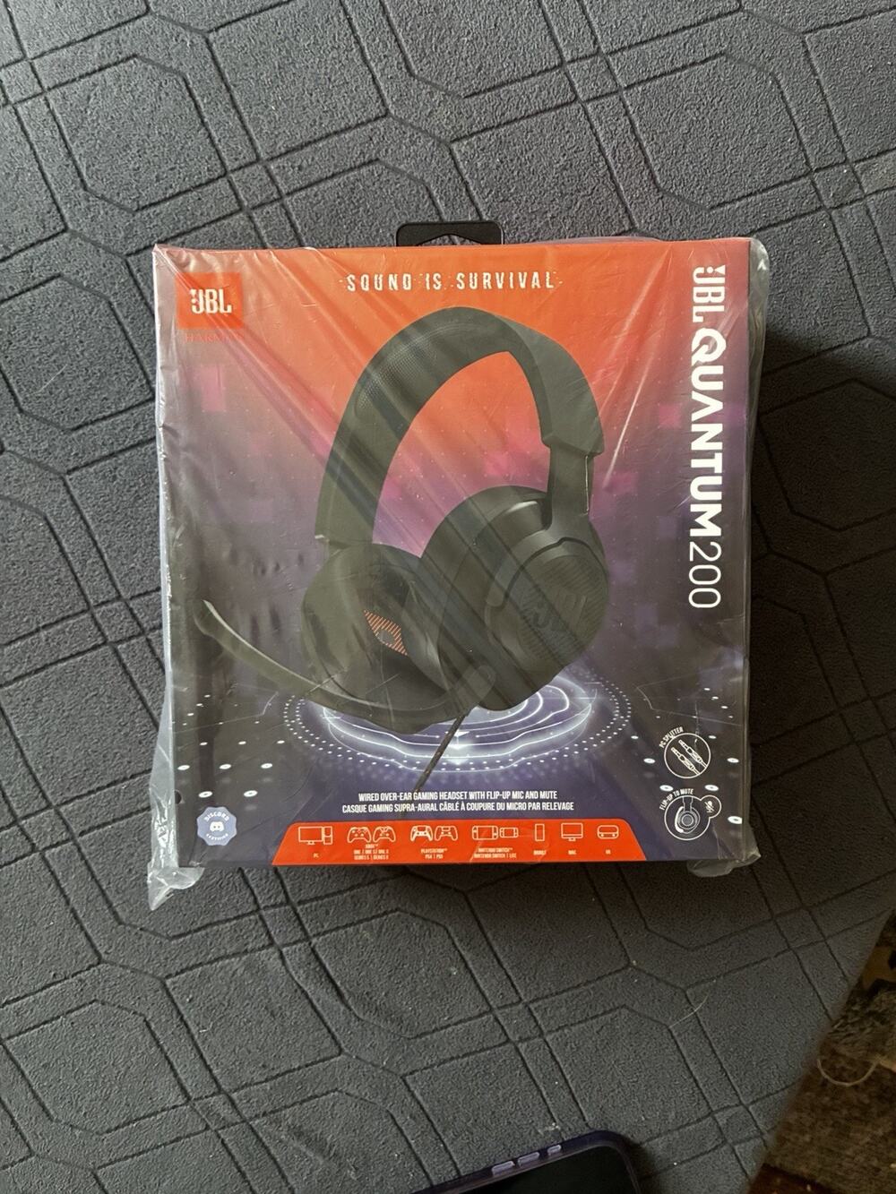 JBL Quantum 200 Gaming Headset, PC, PS5, PS4, Xbox Switch, Gaming Headphone, Mic
